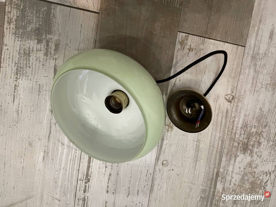 Stara lampa wisząca z kloszem Chudów