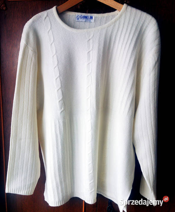 Sweter damski biały akryl Polkowice