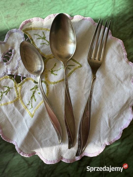 Antyki sztućce fraget srebrne 3 sztuki PRL lata Częstochowa