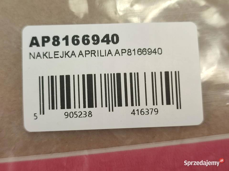 NAKLEJKA NA LEWY ZADUPEK APRILIA SR 50 H2O
