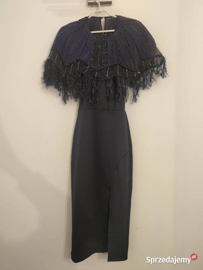 Zjawiskowo piękna sukienka ASOS pióra perełki Dźwierzuty