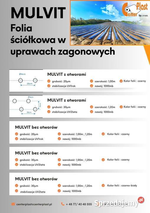 FOLIA ŚCIÓLKOWA W UPRAWACH ZAGONOWYCH MULVIT Brzeziny