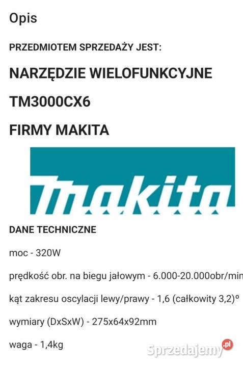 Urządzenie wielofunkcyjne Makita TM 3000 C Łódź