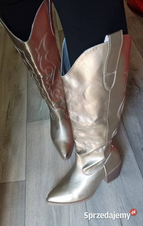 3940 Złote Wyszywane Kozaki kowbojki wieczorowe Kraków sprzedam