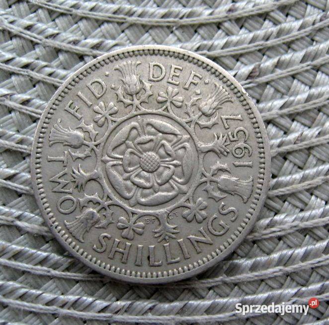 Wielka Brytania 2 Szylingi 1957r Kalisz