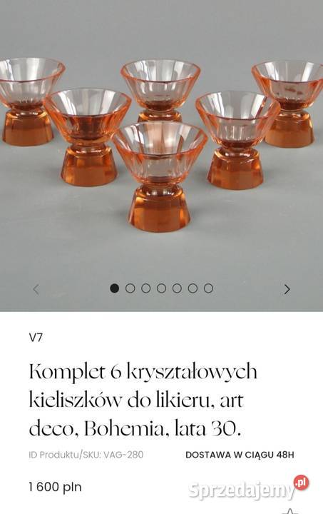 Pieć przedwojennych kieliszków z wytwórni Bad łódzkie Pabianice