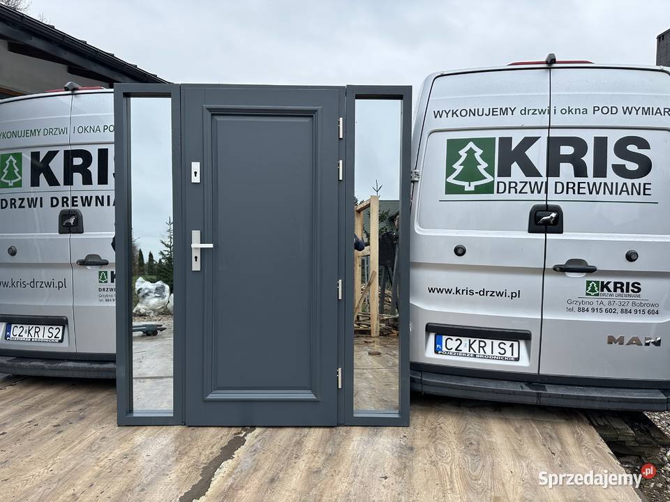 Drzwi wejściowe RĘKI zewnętrzne drewniane Grzybno sprzedam