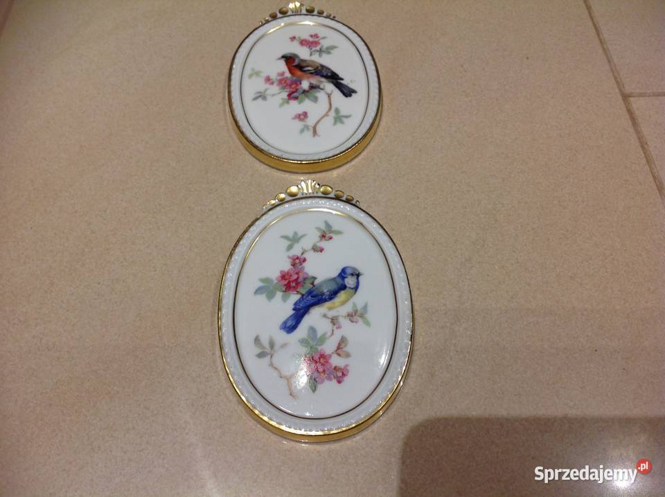 Stary Porcelanowy Obrazek KAISER WGERMANY Vógel Nowa Sól