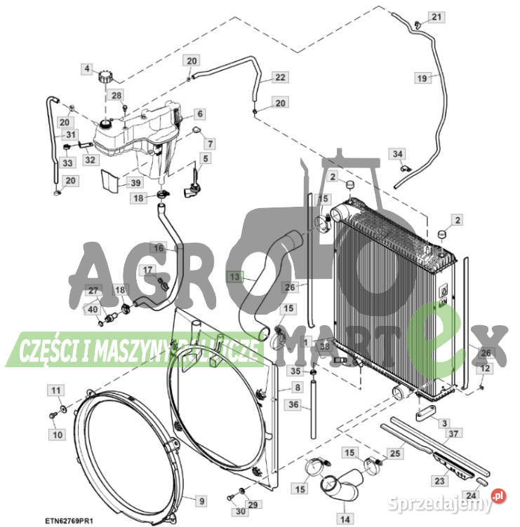 L218517 L210284 WĄŻ CHŁODNICY GÓRNY 68L 6R JD Wichrów
