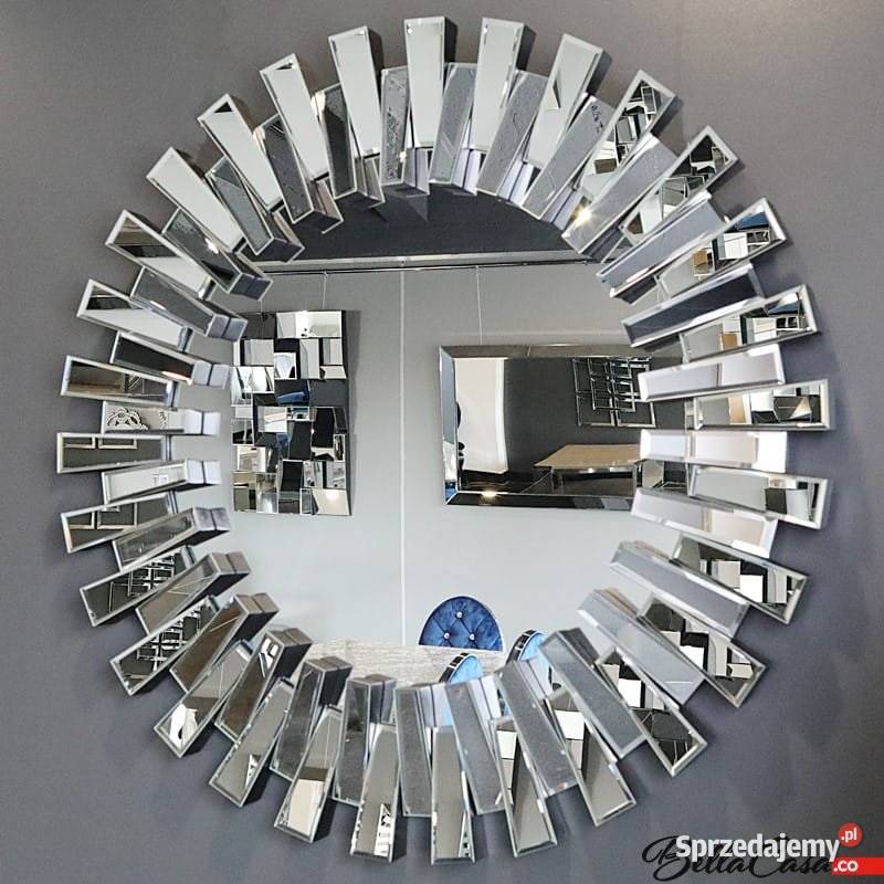 Lustro glamour dekoracyjne okrągłe wiszące Warszawa