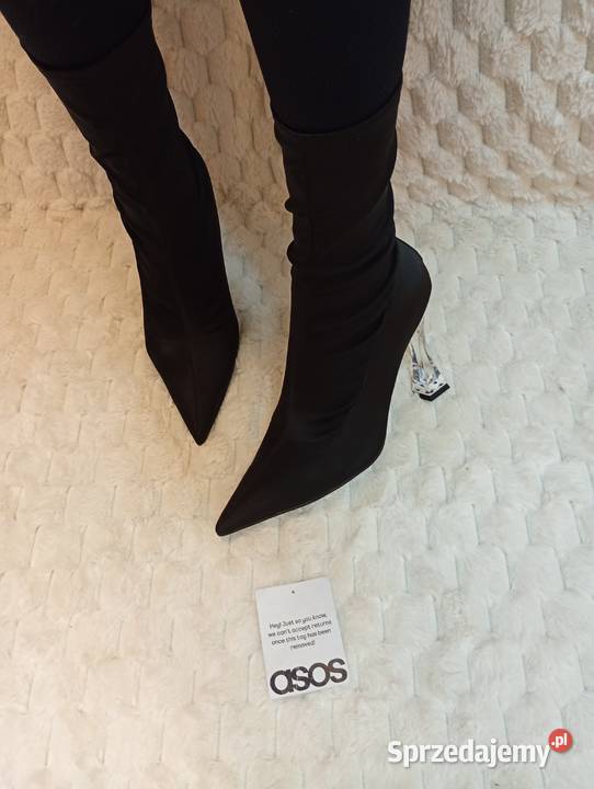 40 ASOS DesignCzarne botki w Szpic z Londynu z Kraków