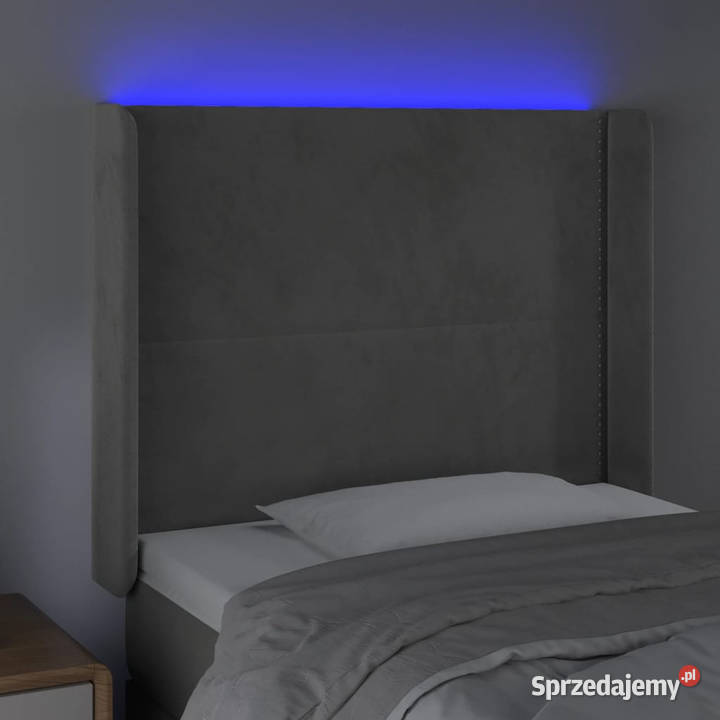 Zagłówek do łóżka z LED jasnoszary 93x16x118128 mazowieckie