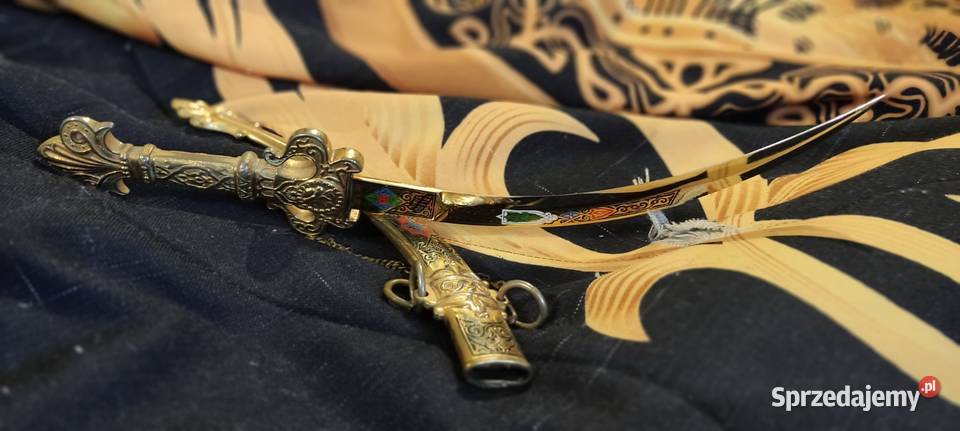 Vintage złocony sztylet BERMEJO z Toledo Sokółka