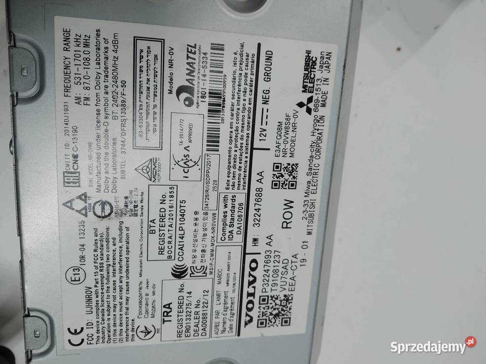 RADIO 32247693AA Volvo XC 90 II 2015 Rok produkcji 2019 sprzedam