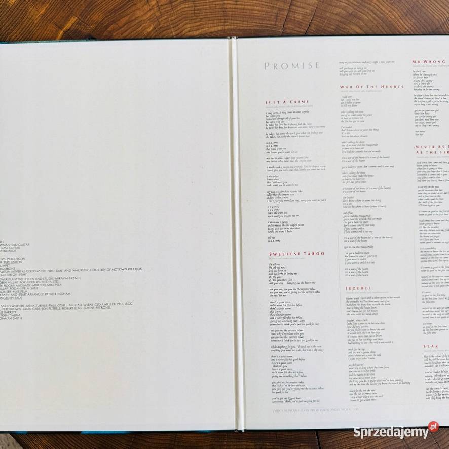 Sade Promise EXEX Japan LP 1985 Epic 283P682 Łódź