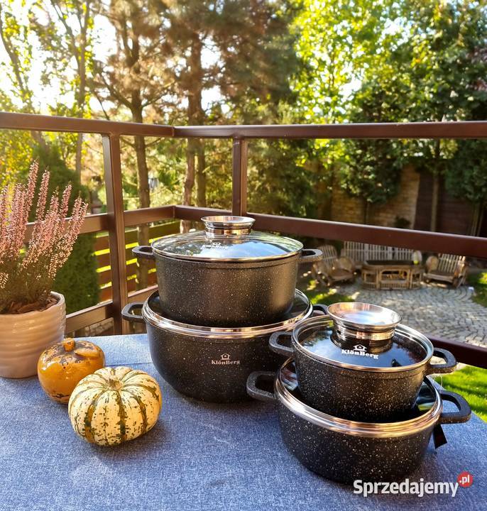 209 Garnki marmurkowe Klonberg szare i czarne Zabrze sprzedam