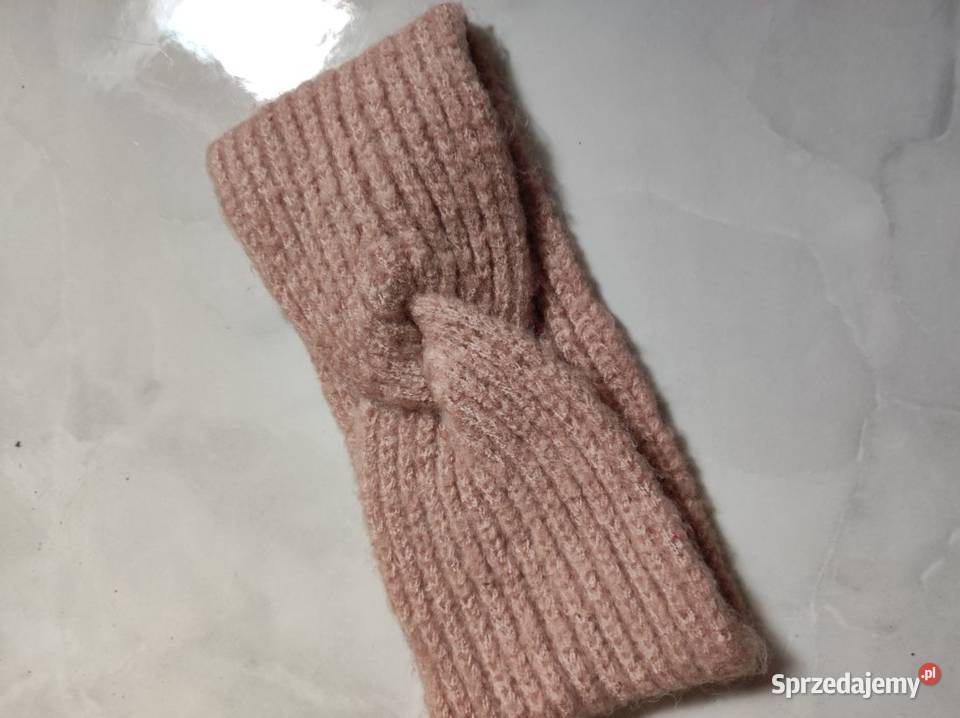 opaska na głowę uszy ciepła wełniana pleciona Pozostałe Kielce