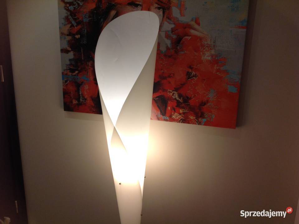 Biała Lampa Stojąca Pokojowa Rożek biały Nowa Sól