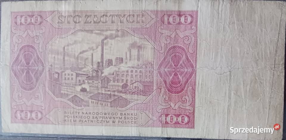 100 złotych Robotnik 1VII1948 r seria DC wielkopolskie Konin