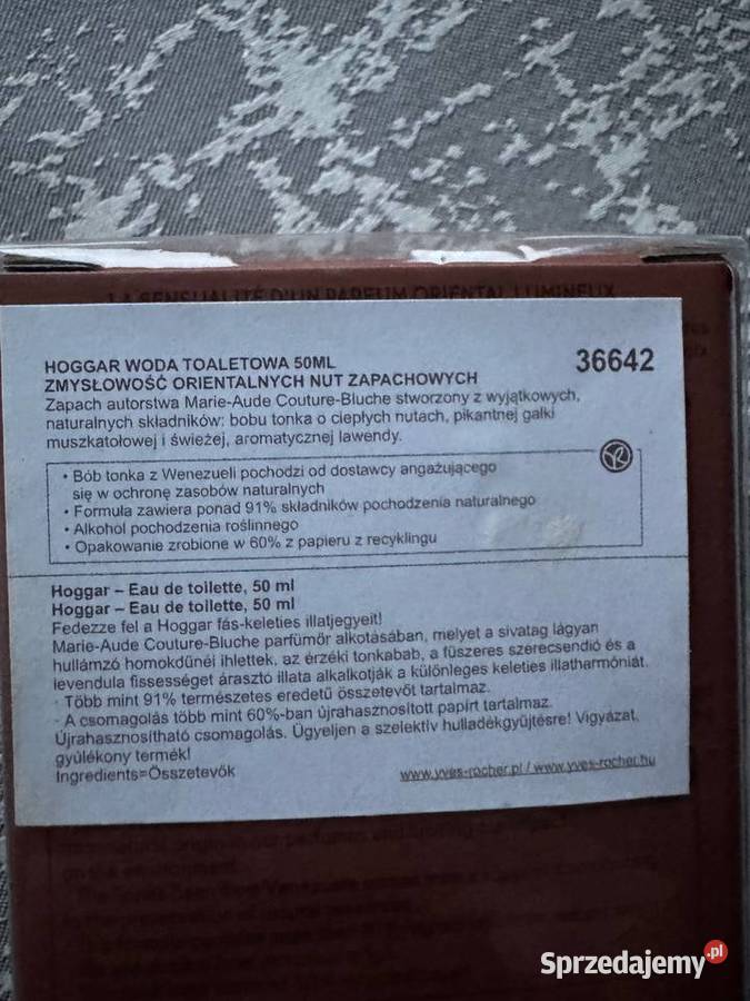 Hoggar męska Yves Rocher 50 ml woda toaletowa Perfumy i wody