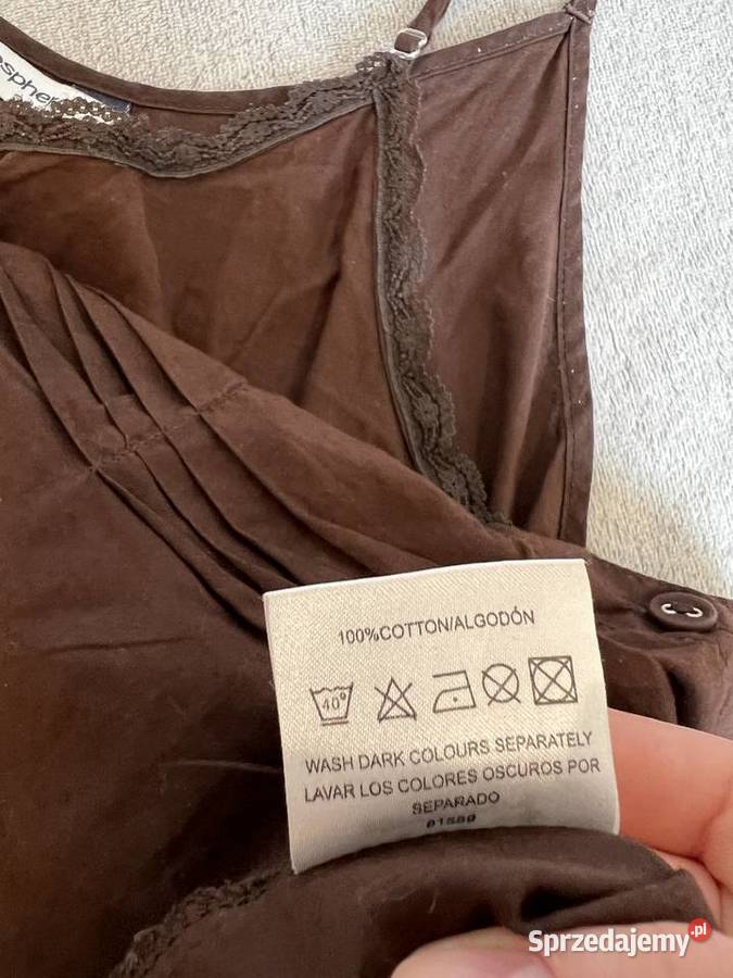 Top koszulka bluzka na ramiączkach brązowa Bez wzoru podkarpackie Jasło