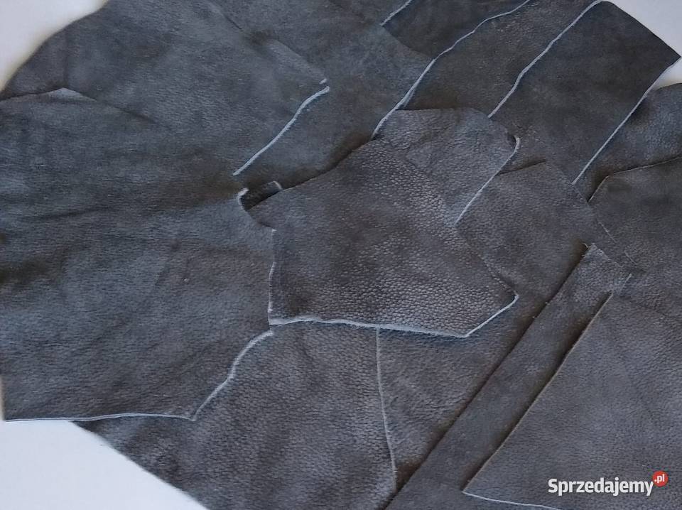 Skóra 438 g Naturalna Włoska Szary Postarzana Gdańsk