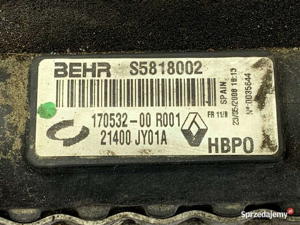 CHŁODNICA WODY RENAULT KOLEOS I 20 150 podkarpackie