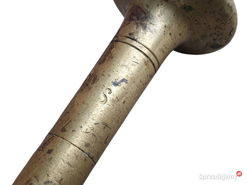 Stary mosiężny moździerz kuchenny sygnowany lata Cieszyn