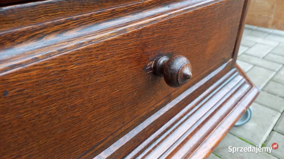 Stolik kawowy dębowy z szufladami holenderski Gawroniec