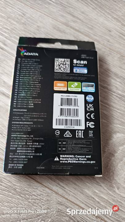 Pendrive ADATA Elite UE 1TB USB32C Gen2 pomorskie Kwidzyn sprzedam
