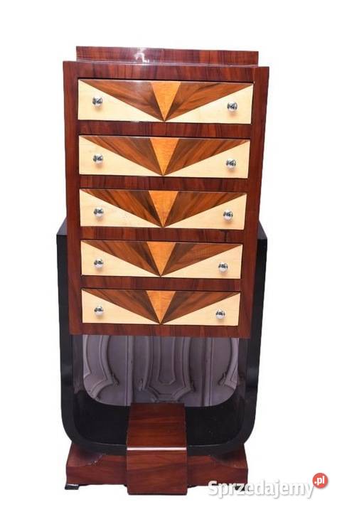 Drewniana Komoda Art Deco 5 Szuflad Regał Kraków