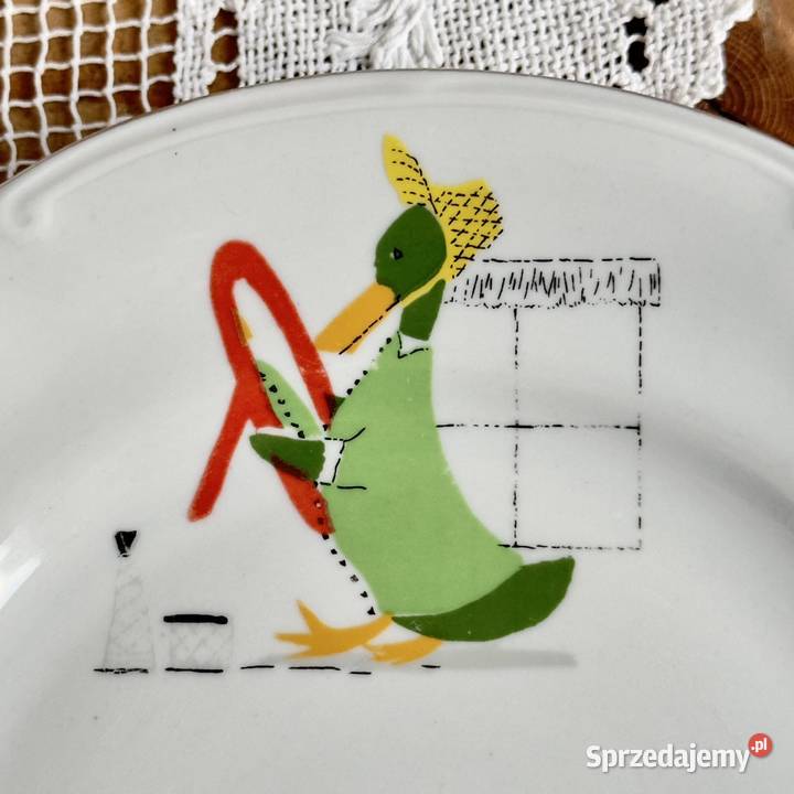 Talerz deserowy Chodzież kaczka dziwaczka PRL Myszków
