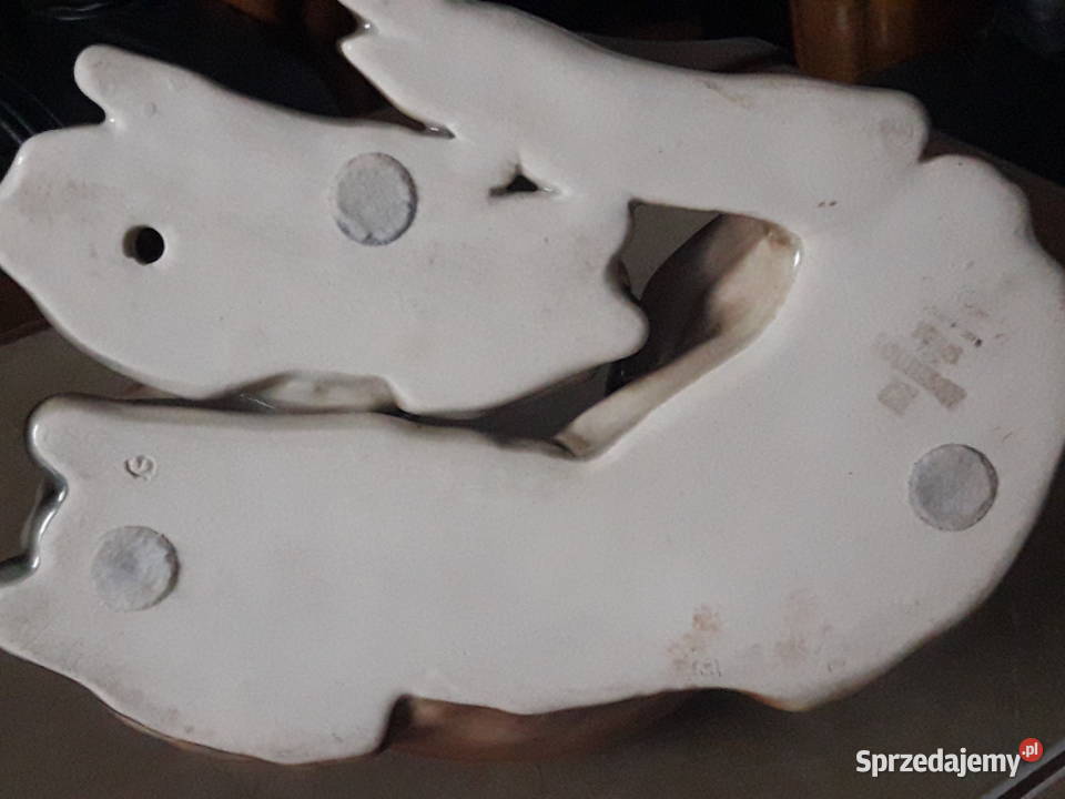 Jeleń z płowym wiedeńska ceramika artystyczna Janów Lubelski