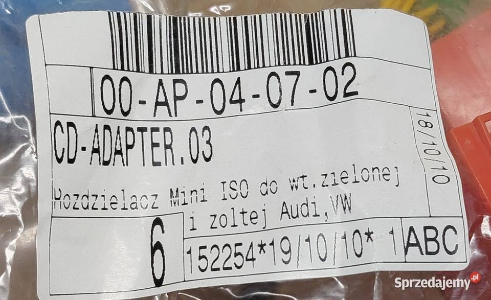 ROZDZIELACZ ADAPTER CD MINI ISO WTYK ŻÓŁTY osobowe dolnośląskie Mielęcin