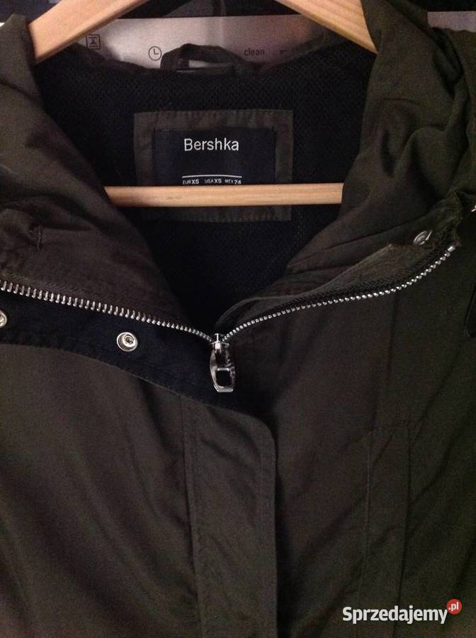 Cienka Kurtka Parka Khaki Damska BERSHKA XS Nowa Sól