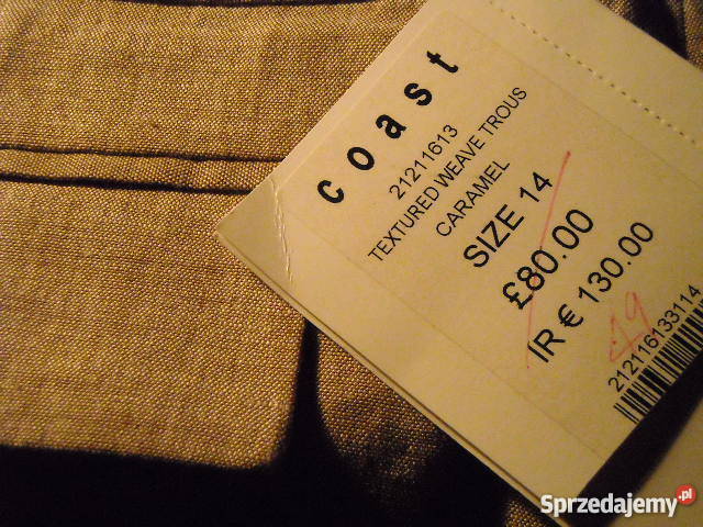 Eleganckie Lniane Karmelowe Spodnie Damskie Rozmiar 44(XXL) Kielce