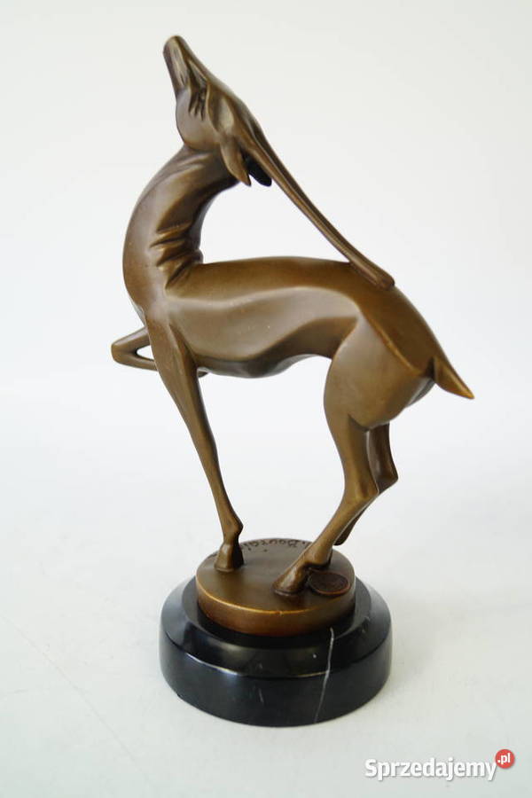 Figura z brązu Jeleń sarna modernistyczna figura Gizałki