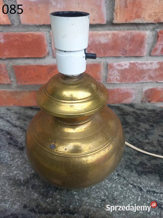 Lampka metalowa mosiężna Nocna Stołowa 085 Gawroniec sprzedam