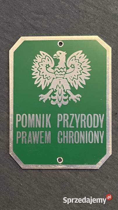 Tabliczka lata 70 te Pomnik przyrody Łowicz