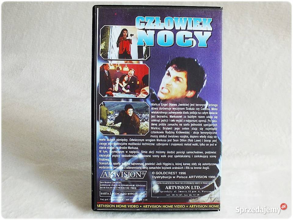 Kaseta VHS Człowiek Nocy Film na Video ORYGINAŁ lubuskie Żary