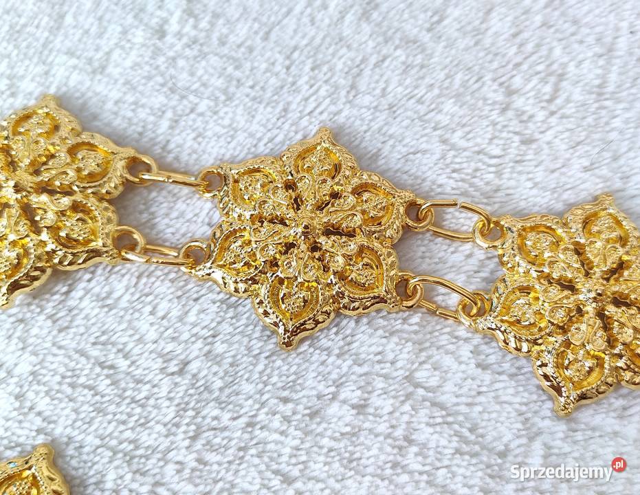 Orientalny metalowy pas pasek złoty kolor Dla kobiet Szczecin