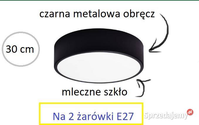 Lampa sufitowa Plafon BL302 30 2xE27 Czarna Plafony Płock
