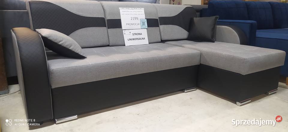 NAROŻNIK NA SPRĘŻYNACH W SUPER Łóżka, wersalki i sofy