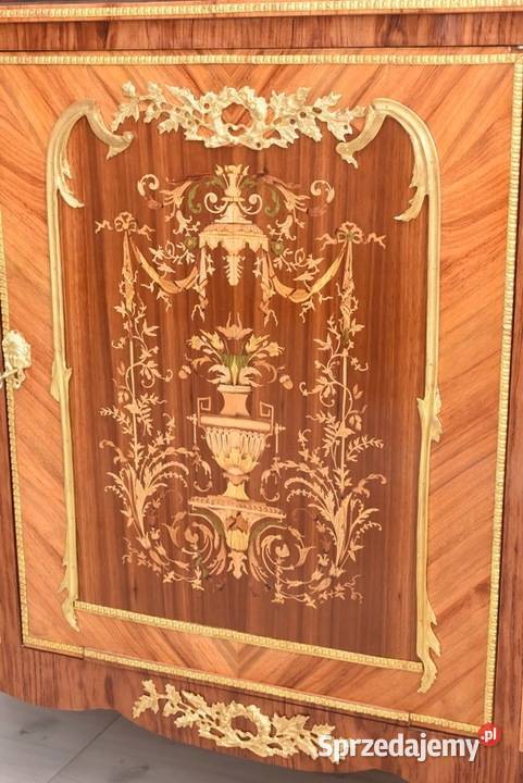 Piękna Komoda Empire Drewno Mosiądz Szafa Kraków