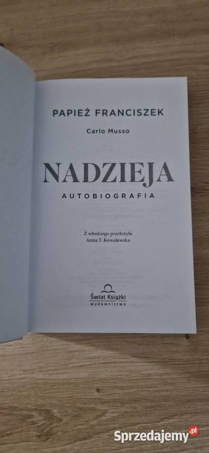 Papież Franckiszek Nadzieja autobiografia Kraków sprzedam