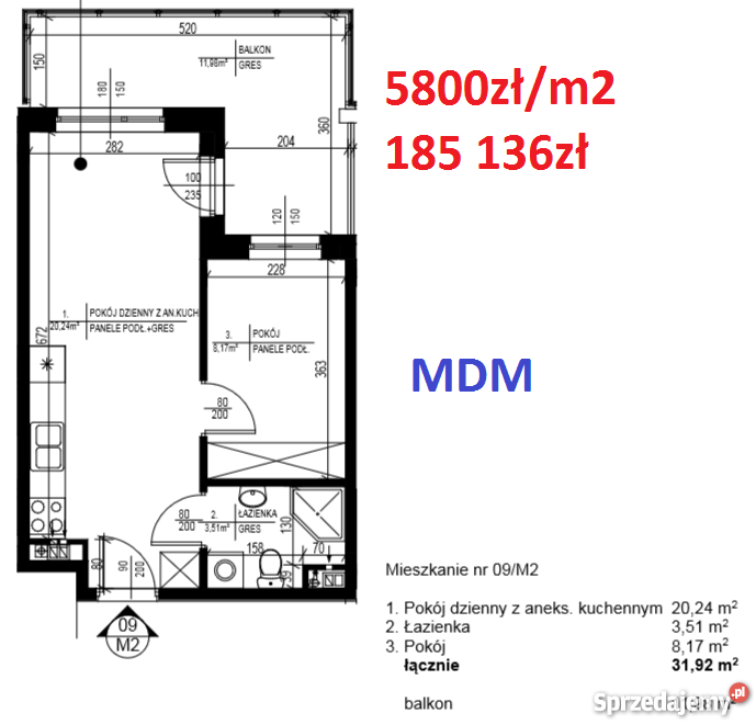2pokoje w MDM KWz tarasem ok 15m2 Piętro 1 mazowieckie Warszawa