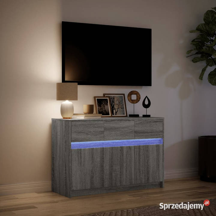 Szafka TV z LED szary dąb sonoma 91x34x61 Warszawa sprzedam