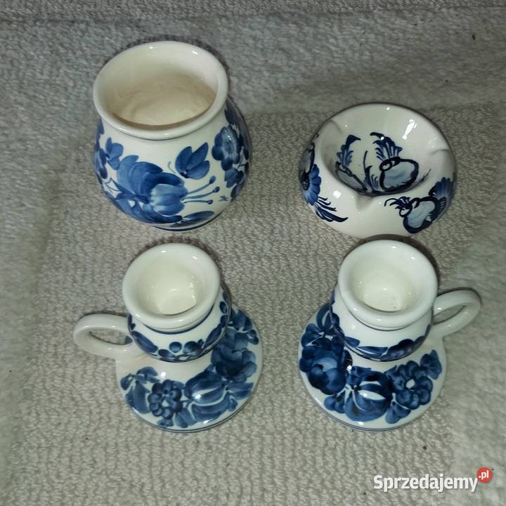 Fajansowy komplet z malunkiem ala Włocławek Warszawa