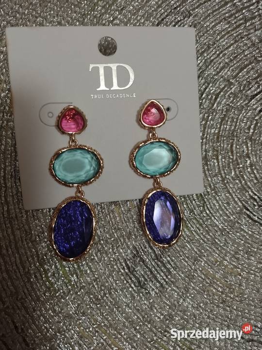 Długie Bogato zdobione kolczyki wieczorowe z Kraków sprzedam