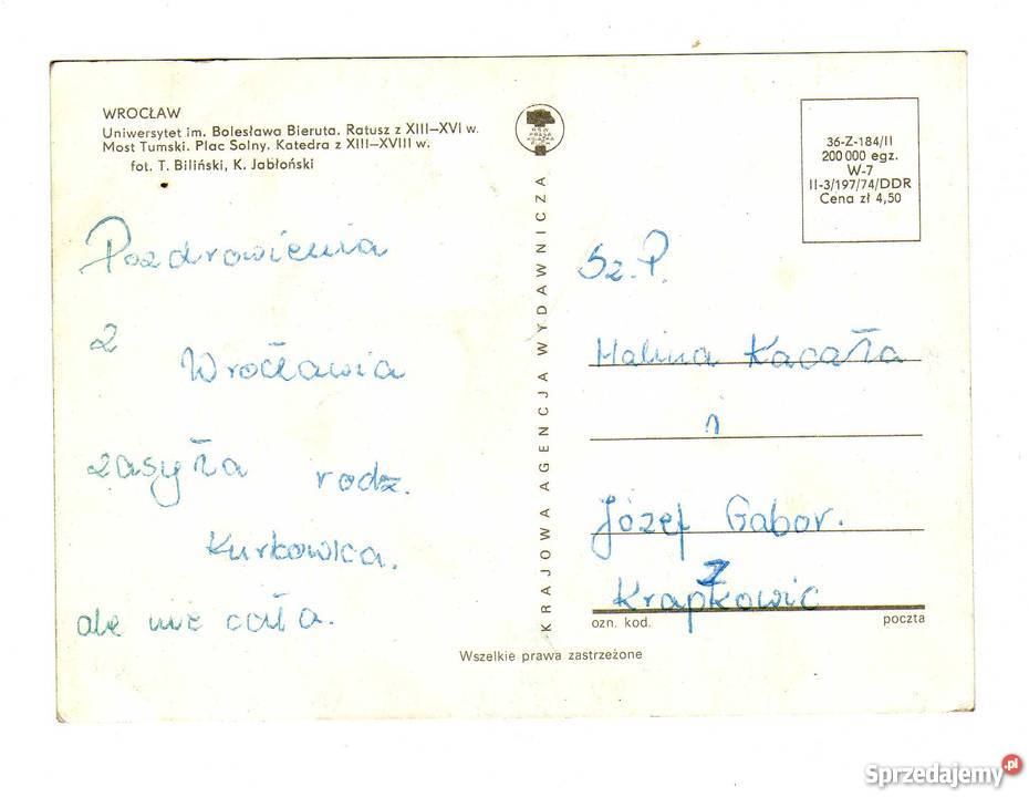 WROCŁAW MOST TUMSKI POCZTÓWKA WIELOWIDOKOWA Krynki sprzedam